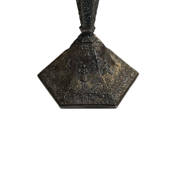 Vintage Pair of Jennings Brothers JB Art Nouveau Metal Candlestick Holders 12" P - Picture 5 of 15